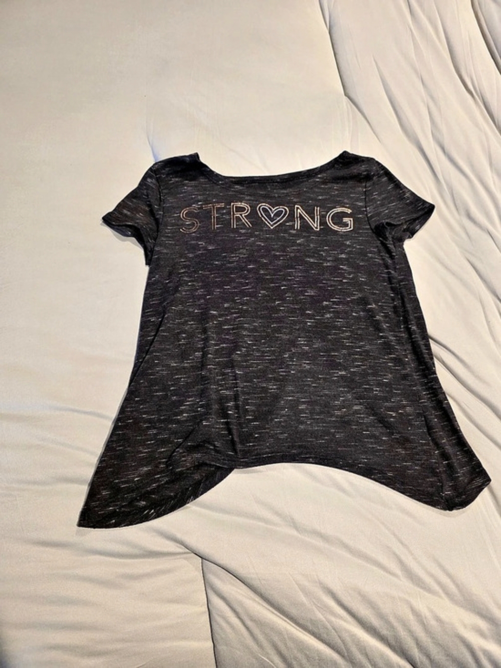 Grey STRONG Short Sleeve Cut Out Back Tee